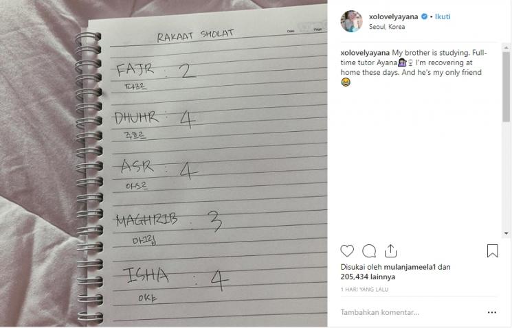 Ayana Moon ajari adiknya yang ingin jadi mualaf. (Instagram/@xolovelyayana)