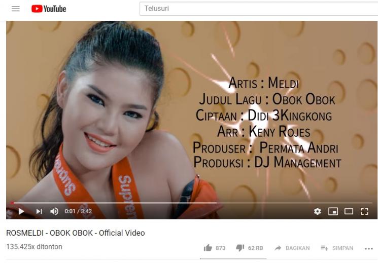 Video Klip Obok-obok, Rosa Meldianti. (YouTube)