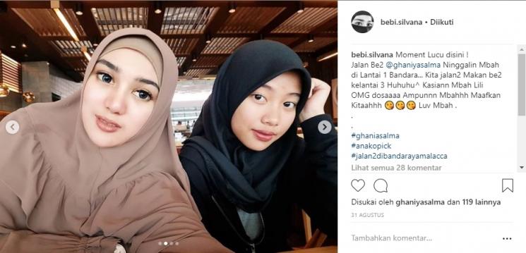 Kedekatan Bebi Silvana dan anak sulung Opick. (Instagram/@bebi.silvana)