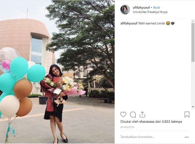 Afifah Qamariah, anak Hetty Koes Endang. (Instagram/@afifahyusuf)