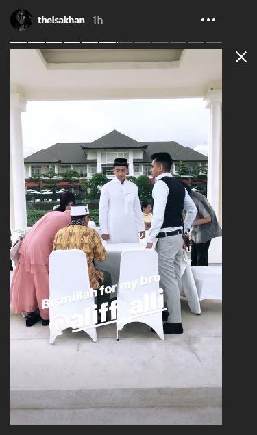 Momen pernikahan Aliff Alli. (Instagram/@theisakhan)