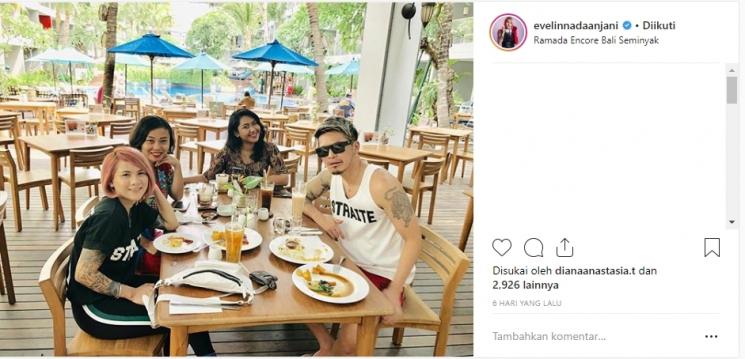 Kedekatan Evelin Nada Anjani dan DJ asal Jepang. (Instagram/@evelinnadaanjani)