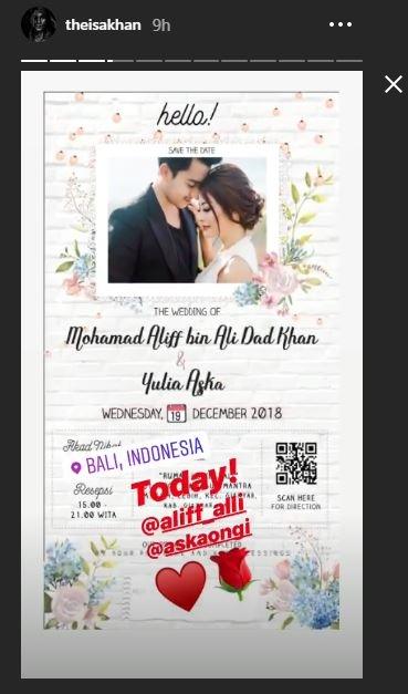 Momen pernikahan Aliff Alli. (Instagram/@theisakhan)