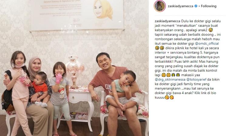 Quality time Hanung Bramantyo bersama keluarga. (Instagram/@zaskiadyamecca)