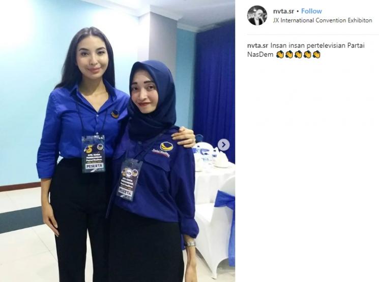 Kegiatan Manohara Odelia Pinot di dunia politik. (Instagram/@nvta.sr)