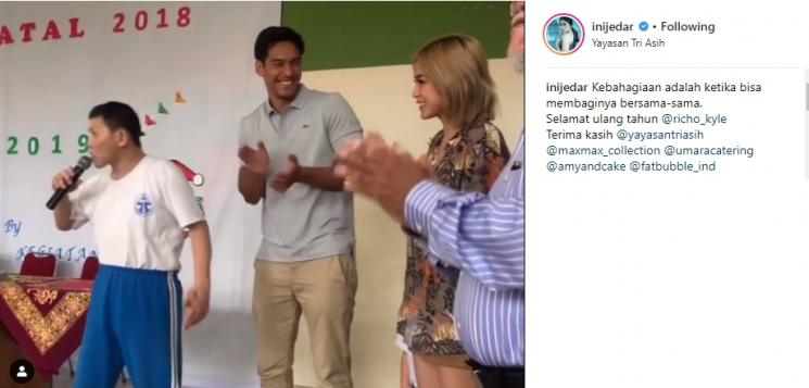 Perayaan ulang tahun Richard Kyle di Yayasan Tuna Grahita Tri Asih. (Instagram/@inijedar)