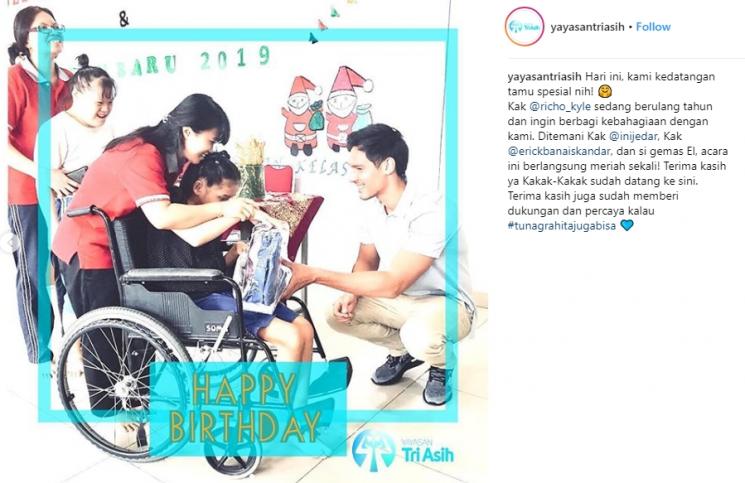 Perayaan ulang tahun Richard Kyle di Yayasan Tuna Grahita Tri Asih. (Instagram/@yayasantriasih)