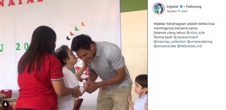 Perayaan ulang tahun Richard Kyle di Yayasan Tuna Grahita Tri Asih. (Instagram/@inijedar)
