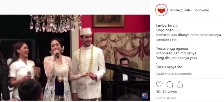 Video pernikahan Aura Kasih dan Eryck Amaral. (Instagram/@lambe_turah)
