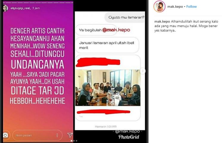 Kabar Irish Bella dan Ammar Zoni menikah. (Instagram/@mak.kepo)