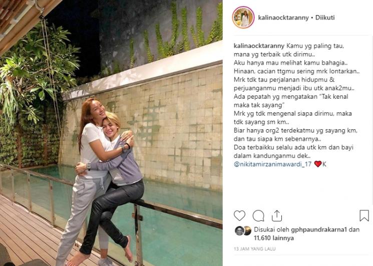 Kalina Ocktaranny dukung Nikita Mirzani lepas hijab (Instagram/@kalinaocktaranny)