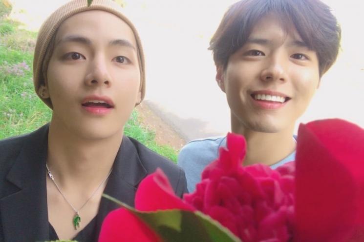 V BTS dan Park Bo Gum (Soompi)