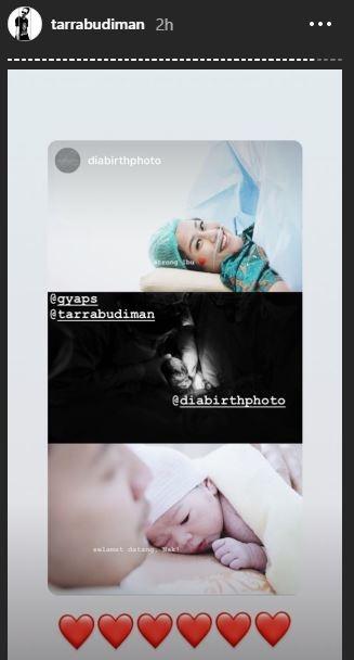 Momen persalinan Gya P Sadiqah. (Instagram/@tarrabudiman)