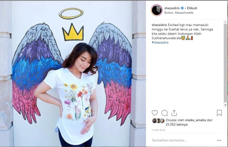 Kehamilan Sheza Idris. (Instagram/@shezaidris)
