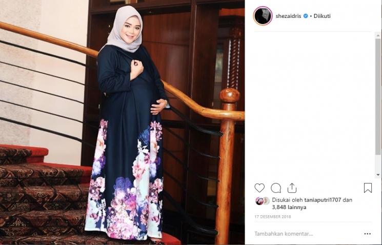 Kehamilan Sheza Idris. (Instagram/@shezaidris)