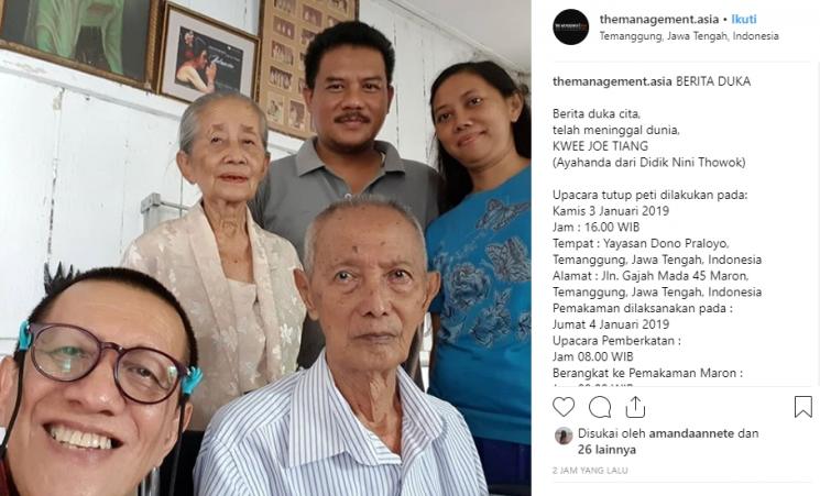Ayah Didik Nini Thowok meninggal dunia (Instagram/@themanagement.asia)
