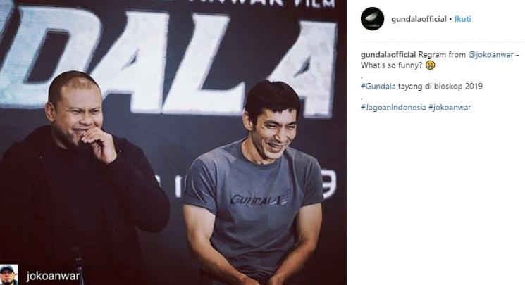 Joko Anwar dan Abimana Aryasatya (Pemeran Gundala). (Instagram/@gundalaofficial)