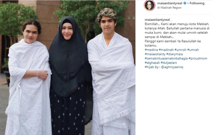 Dul Jaelani, Maia Estianty dan Al Ghazali. (Instagram/@maiaestiantyreal)