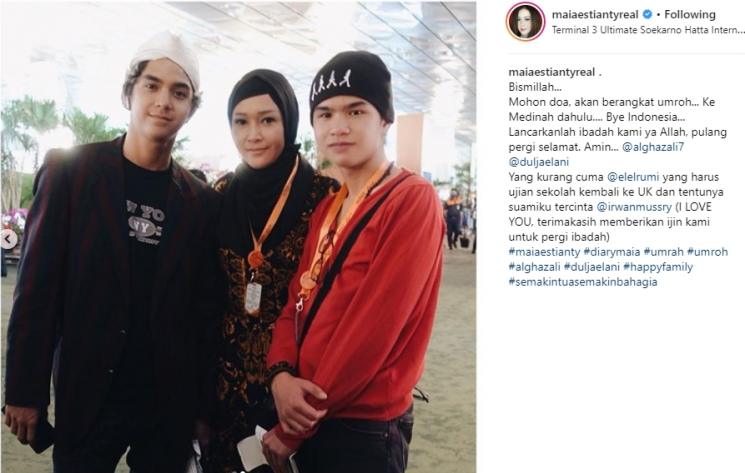 Al Ghazali, Maia Estianty dan Dul Jaelani. (Instagram/@maiaestiantyreal)