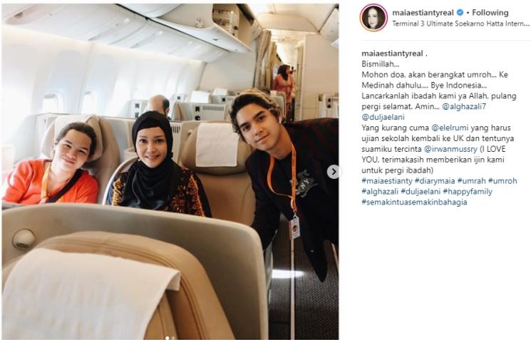 Dul Jaelani, Maia Estianty dan Al Ghazali. (Instagram/@maiaestiantyreal)