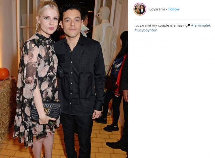 Lucy Boynton dan Rami Malek. (Instagram/@lucyxrami)
