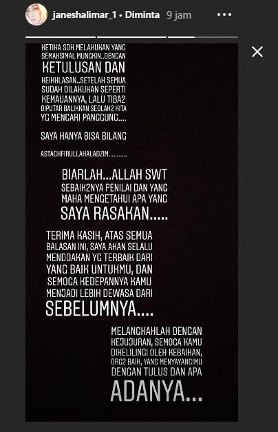 Jane Shalimar dituduh cari panggung. (Instagram/@janeshalimar_1)