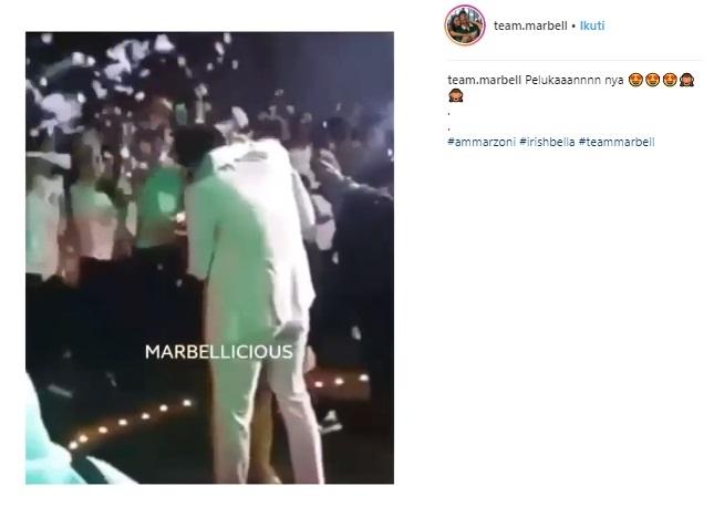 Momen romantis lamaran Irish Bella dan Ammar Zoni. (Instagram/@team.marbell)