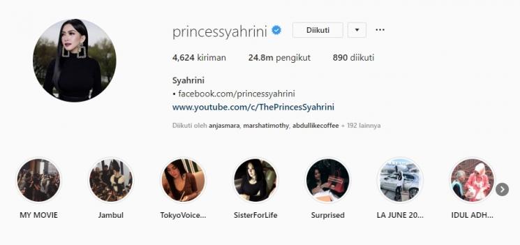 Syahrini. (Instagram/@princessyahrini)