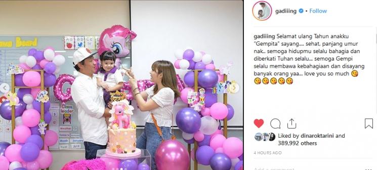 Ulang Tahun Gempi ke-4 (Instagram/@gadiiing)