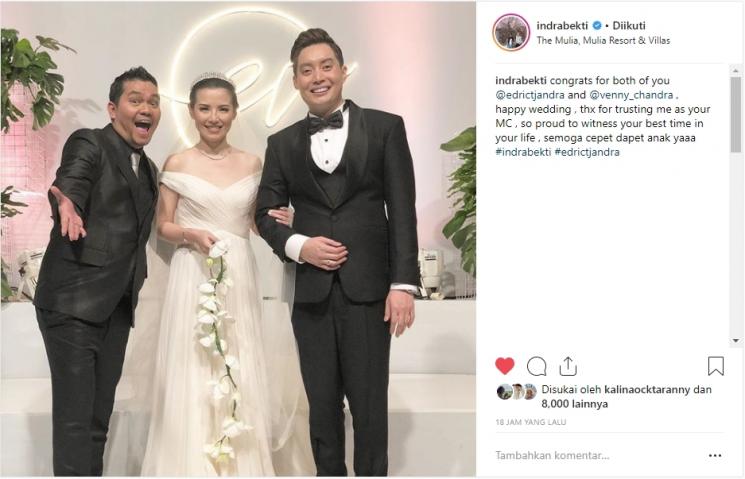 Pernikahan Edric Tjandra dan Venny Chandra. (Instagram/@indrabekti)