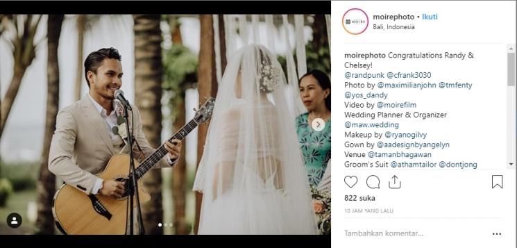 Pernikahan Randy Pangalila dan Chelsey. (Instagram/@moirephoto)