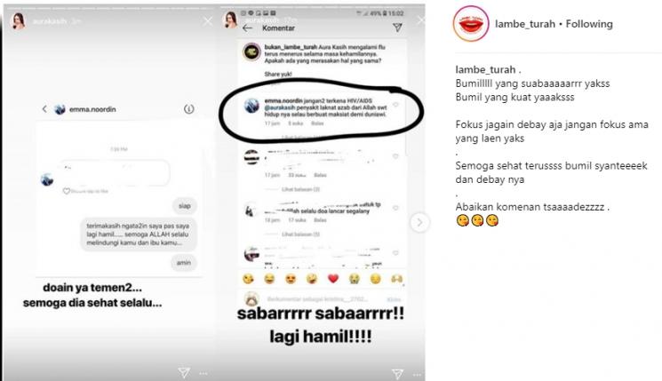 Tanggapan Aura Kasih saat dituduh kena HIV/AIDS oleh netizen. (Intagram/@lambe_turah)