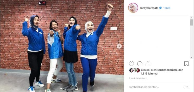 Geng lari ibu-ibu seleb. (Instagram/@sorayalarasat1)