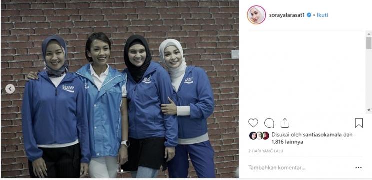 Geng lari ibu-ibu seleb. (Instagram/@sorayalarasat1)
