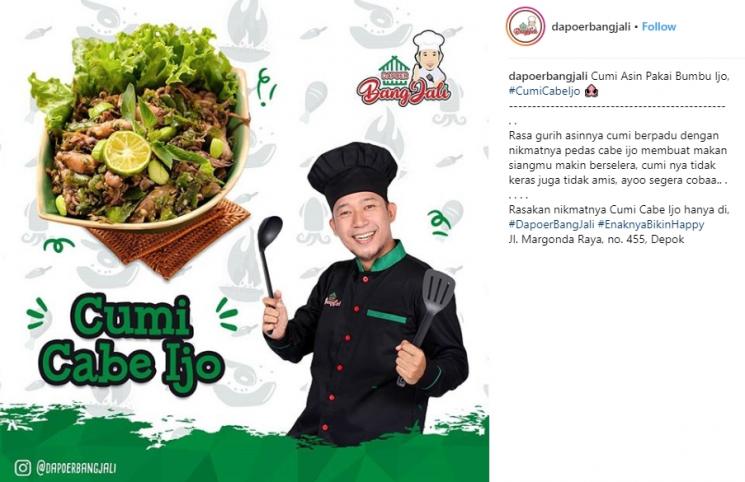 Usaha kuliner artis. (Instagram/@dapoerbangjali)