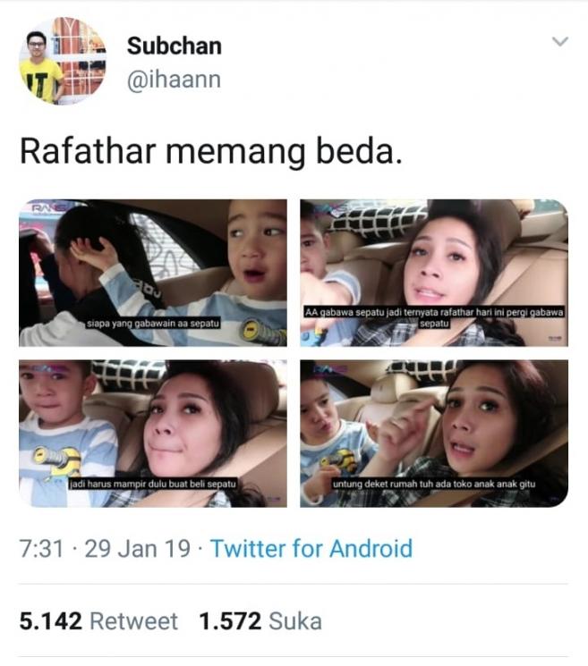 Potret Rafathar yang bikin netizen iri. (twitter/@ihaann)
