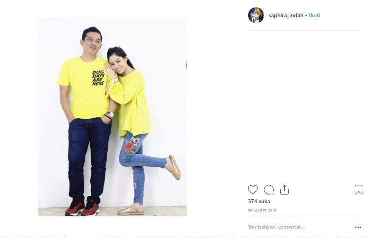 Kenangan manis Saphira Indah dan suami. (Instagram/@saphira_indah)