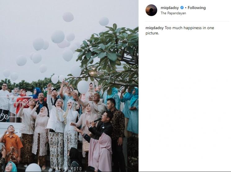 Momen pernikahan Miqdad Addausy dan Nadya Fricella. (Instagram/@miqdadsy)