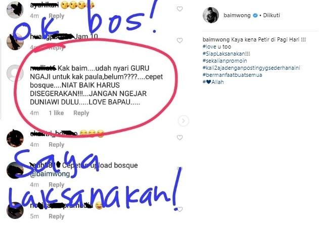 Postingan Baim Wong. (Instagram/@baimwong)