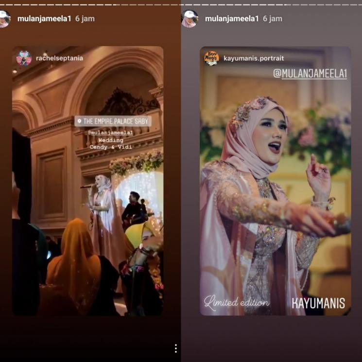 Mulan Jameela menjadi bintang tamu di acara pernikahan. (Instagram/@mulanjameela1)