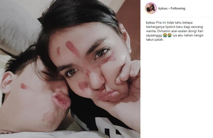 Ge Pamungkas dan Anastasia Herzigova. (Instagram/@kykuu)