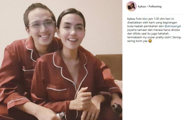 Ge Pamungkas dan Anastasia Herzigova. (Instagram/@kykuu)