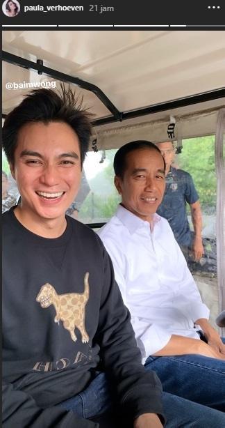 Baim Wong dan Paula Verhoeven bertemu Presiden Jokowi. (Instagram/@paula_verhoeven)