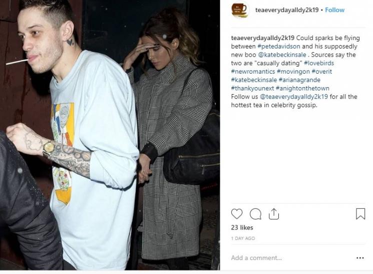 Pete Davidson dan Kate Beckinsale kepergok jalan berdua bergandengan tangan. (Instagram/@teaeverydayalldy2k19)