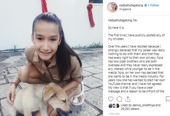 Nyla anak artis Nadya Hutagalung. [Instagram]