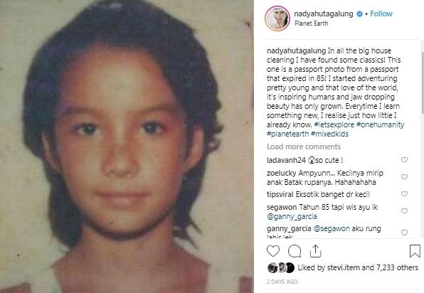 Foto Nadya Hutagalung saat kanak-kanak. [Instagram]