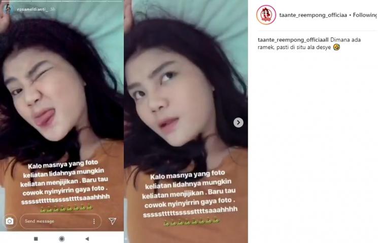 Unggahan InstaStory Rosa Meldianti. (Instagram/@taante_reempong_officiaall)