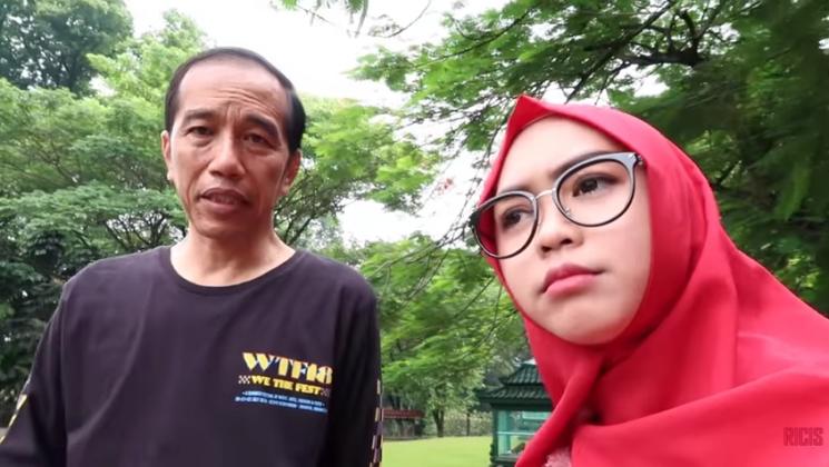 Presiden Jokowi dan Ria Ricis. (YouTube)