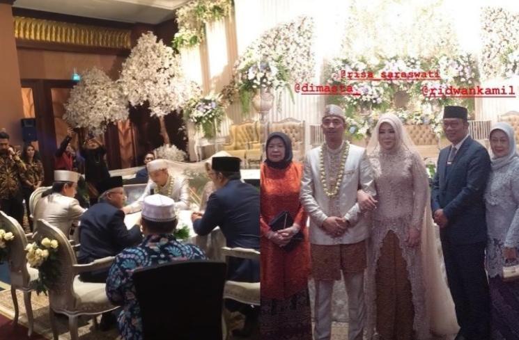 Ridwan Kamil menjadi saksi nikah Risa dan DImas - (Instagram/@indyratnap)