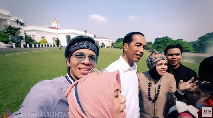 Atta Halilintar dan Presiden Jokowi. (YouTube)